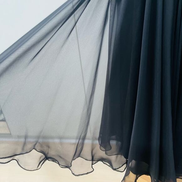 Vintage 90s Dress Sequin Beaded Party Cocktail Formals Red Carpet Black Gold s/6 - Picture 13 of 14